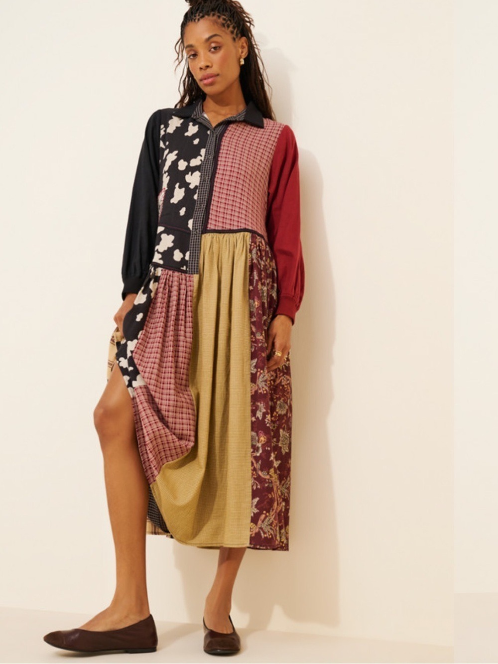 Anthropologie Pinnacle by Shruti Sancheti Patchwork Dress Boho Cottagecore Sz S